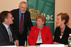 FLAC Chair Peter Ward SC, FLAC Senior Solicitor Michael Farrell, Baroness Nuala O'Loan, FLAC Director Noeline Blackwell, FLAC's5th Annual Dave Ellis Memorial Lecture