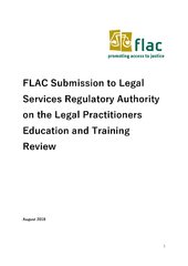 FLAC Submission to Legal Services Regulatory Authority on the Legal Practitioners Education and Training Review