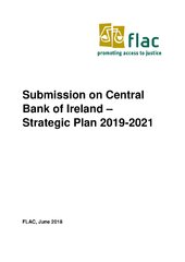 FLAC Submission on Central Bank of Ireland – Strategic Plan 2019-2021