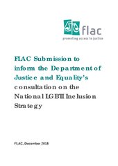 FLAC Submission to inform the Department of Justice and Equality’s consultation on the National LGBTI Inclusion Strategy 
