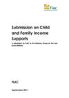 Publication cover - FLAC submission to Advisory Group on Tax and Social Welfare_Child and Family Supports_Sept 2011_final