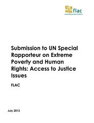 Submission: Access to justice issues for people experiencing poverty