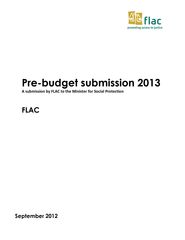 Pre Budget Submission 2013