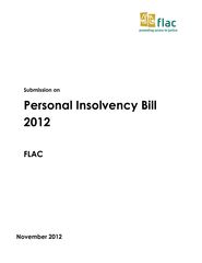Submission: Personal Insolvency Bill 2012