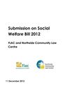 Publication cover - FLAC and NCLC Submission on Social Welfare Bill 2012_final