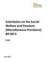 Publication cover - flac_submission_on_social_welfare_and_pensions_miscellaneous_provisions_bill_2013_june_2013_final
