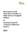 Publication cover - Presentation: Legal protections for consumers of financial services