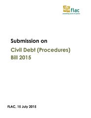 Submission: Civil Debt (Procedures) Bill 2015