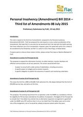 Submission: Personal Insolvency Bill 2015