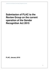 FLAC Submission to the Review Group on the current operation of the Gender Recognition Act 2015 