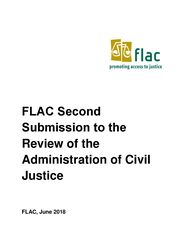 FLAC's second submission to the Review of Admin Civil Justice (June 2018)