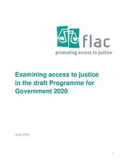Examining Access to Justice in the draft Programme for Government 2020