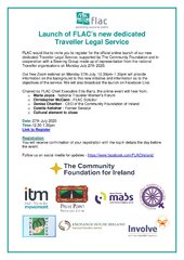 Invite to Online Launch of FLAC Traveller Legal Service