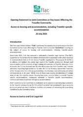 Opening Statement to Joint Committee on Key Issues Affecting the Traveller Community Access to housing and accommodation, including Traveller-specific accommodation