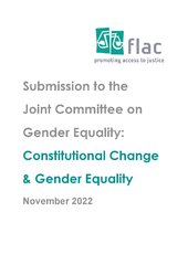 FLAC Submission to Joint Oireachtas Committee on Gender Equality re Constitutional Change