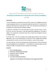 Report on FLAC Consultation with Academics & Legal Practitioners re Wording for Amendments to Articles 40 and 41 of the Constitution