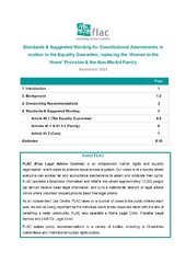 Standards & Suggested Wording for Constitutional Amendments in relation to the Equality Guarantee, replacing the ‘Women in the Home’ Provision & the Non-Marital Family