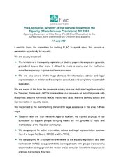 Opening Statement of Eilis Barry (FLAC Chief Executive) to the Oireachtas Joint Committee on Children and Equality