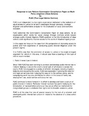 Response to Law Reform Commission Consultation Paper on Multi Party Litigation (Class Actions)