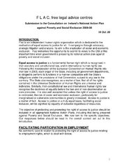 Submission to the Consultation on Ireland's National Action Plan against Poverty and Social Exclusion 2006-08