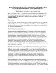 Submission on the revised Consumer Credit Directive - No 1