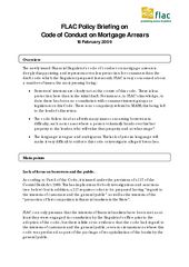 Code of Conduct on Mortgage Arrears