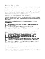 PILA Bulletin, 4 November 2009