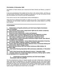 PILA Bulletin, 20 November 2009