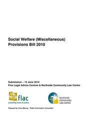 Publication cover - Joint submission on Social Welfare Bill 2010