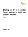 Publication cover - Briefing for UN Expert on Extreme Poverty_January 2011
