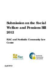 Publication cover - FLAC_NCLC_Submission on Social Welfare Pensions Bill 2012_FINAL