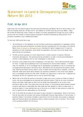 Statement: Land & Conveyancing Law Reform Bill