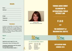 Publication cover - FLAC Thomas Addis Emmet Fellowship 2014