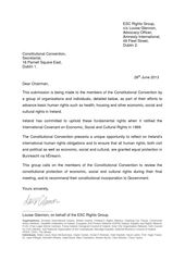 Joint Submission: Including ESC Rights in Constitution