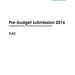 Publication cover - Pre Budget Submission 2016