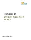 Publication cover - Submission: Civil Debt (Procedures) Bill 2015