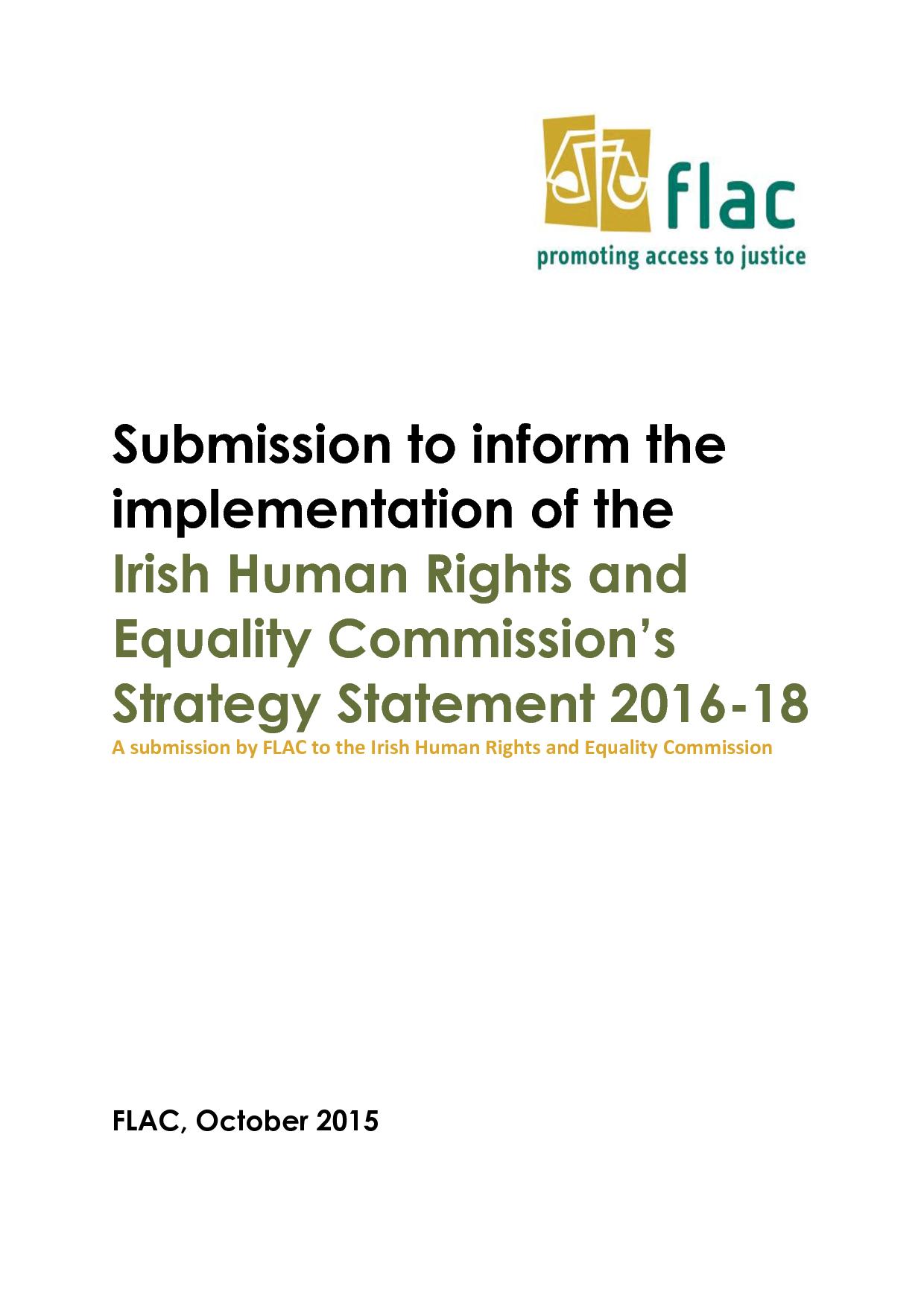 Submission Ihrec Strategy Statement 2016 18
