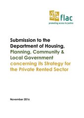 FLAC Submission to the Department of Housing on its Private Rented Strategy