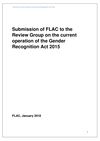Publication cover - FLAC Submission to the Review of the Gender Recognition Act 2015