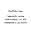 Publication cover - FLAC submission on the fifth programme of law reform