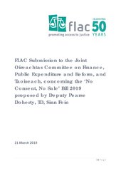 FLAC Submission to JOC Finance on 'No Consent, No Sale' Bill 2019 